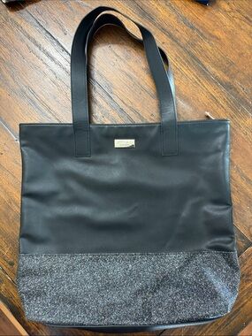 Black Glitter-Accent Tote Bag by jimmy Choo